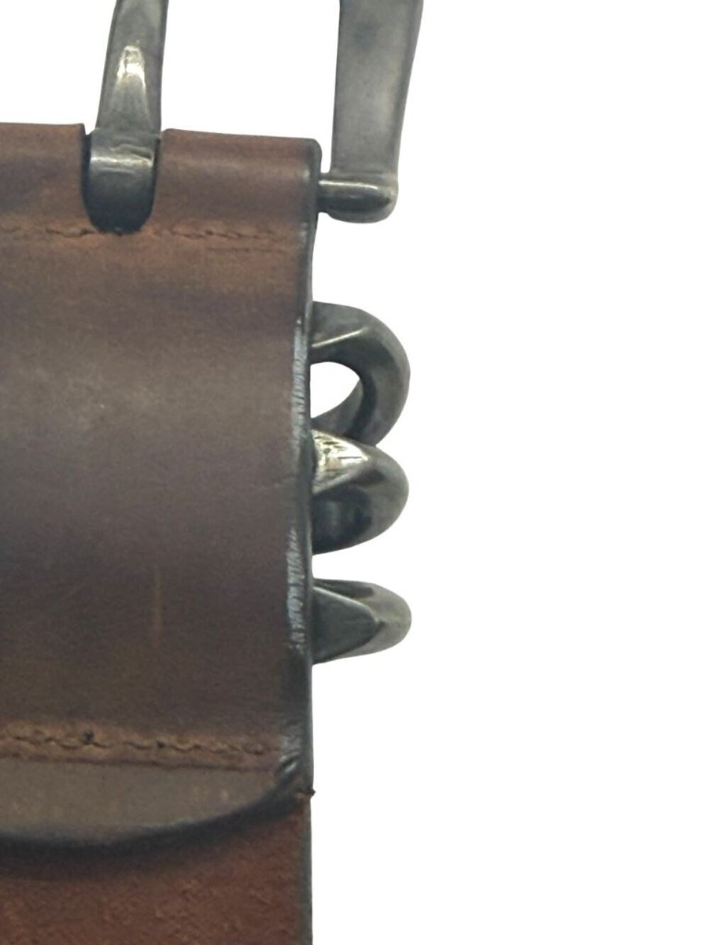 Sundance Women's Belt Brown Leather Chunky Buckle Boho Southwestern USA Size 30 - Picture 9 of 15